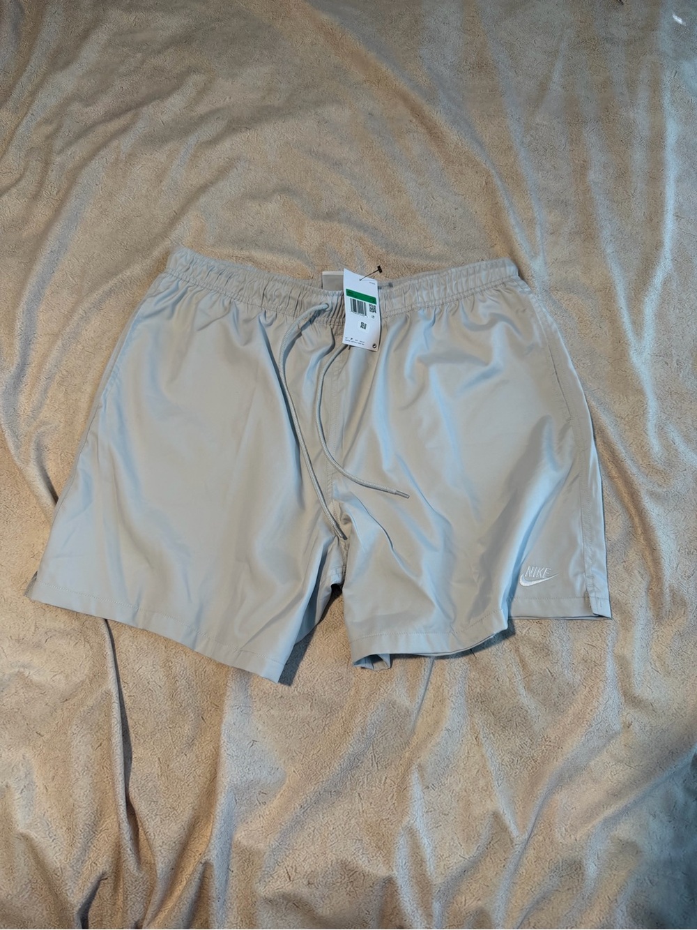 Nike Light Gray Drawstring Athletic Shorts